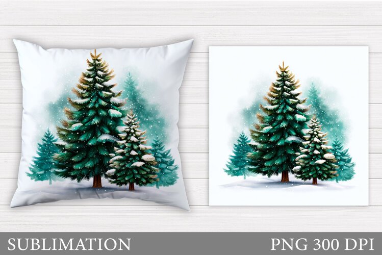 Christmas Tree Pillow Design. Christmas Pillow Sublimation example image 1