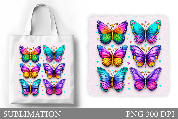 Butterflies Tote Bag Sublimation. Butterflies Sublimation