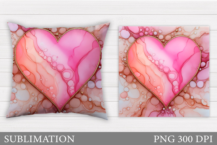 Heart Pillow Design. Valentines Pillow Sublimation