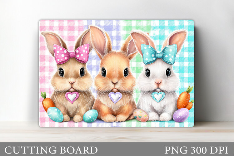 Easter Bunny Cutting Board. Easter Cutting Board Sublimation example image 1