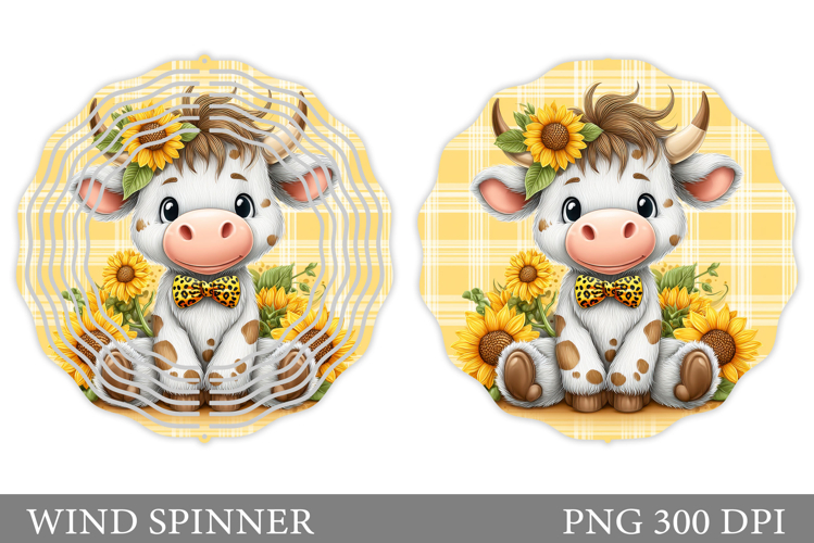 Cute Cow Wind Spinner Design. Cute Cow Sublimation