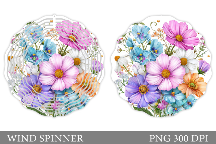 Wildflowers Wind Spinner. Floral Wind Spinner Sublimation