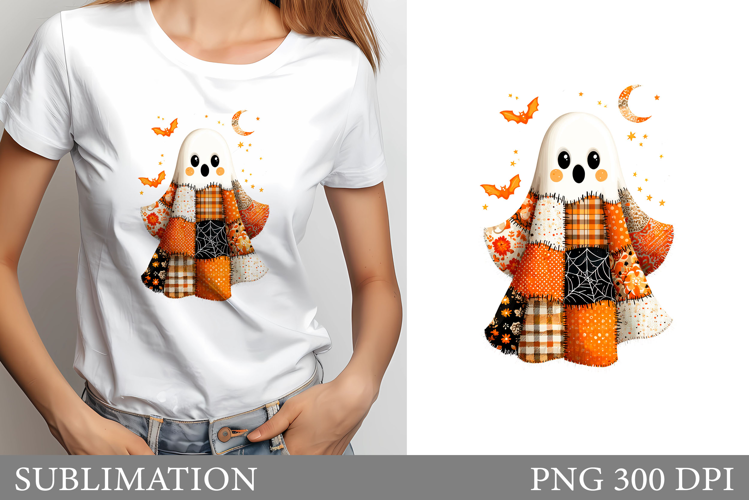 Patchwork Ghost Sublimation. Patchwork Ghost T-Shirt Design