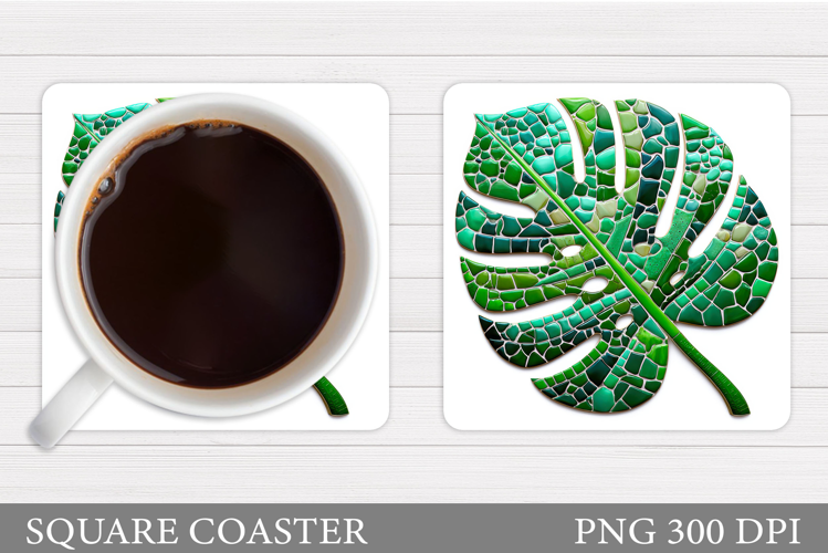 Tropical Leaves Coaster. Tropical Leaves Square Coaster