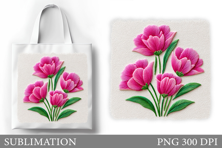 Tulips Tote Bag Design. Floral Tote Bag Sublimation