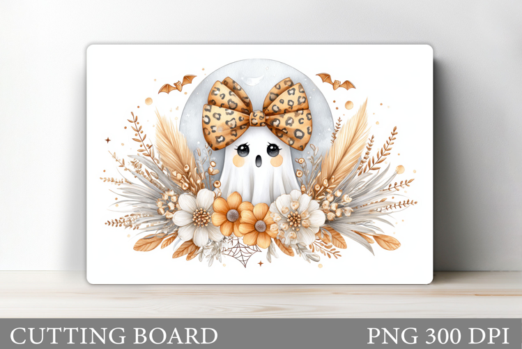Ghost Cutting Board Sublimation. Halloween Cutting Board