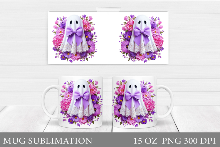 Ghost Mug Sublimation. Halloween Mug Design