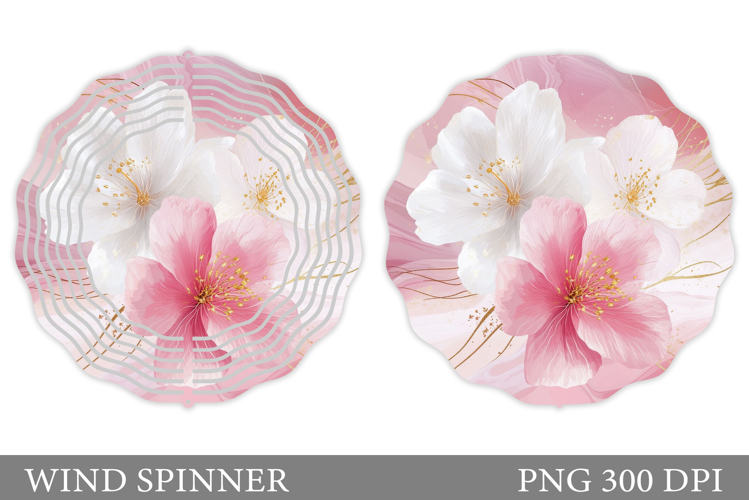 Flowers Wind Spinner Design. Floral Wind Spinner Sublimation
