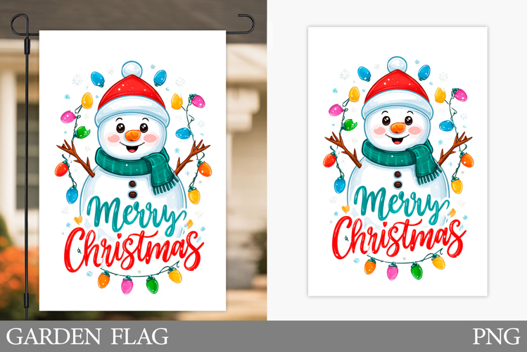 Cute Snowman Garden Flag. Christmas Garden Flag Design