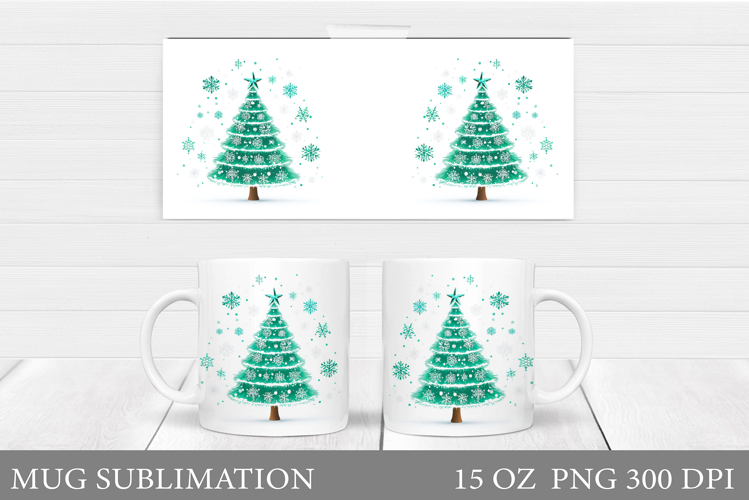 Christmas Tree Mug Sublimation. Christmas Tree Mug Design