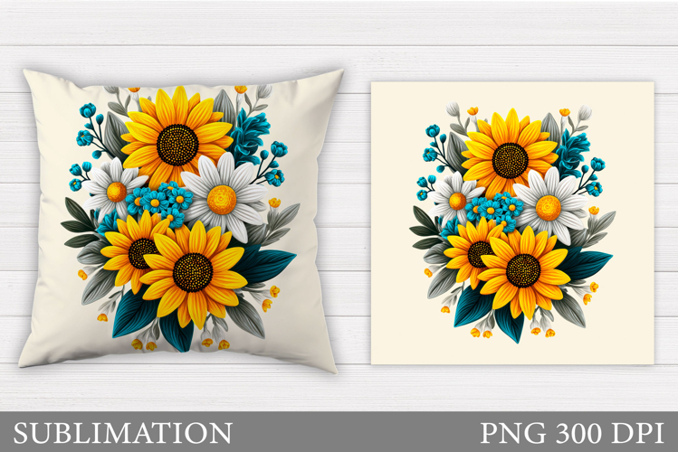Flowers Pillow Design. Floral Pillow Sublimation