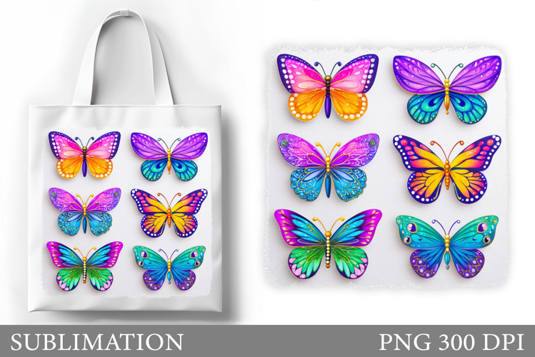 Butterflies Tote Bag Sublimation. Butterflies Sublimation