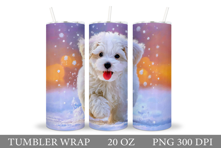 Christmas Dog Tumbler Design. Christmas Tumbler Sublimation