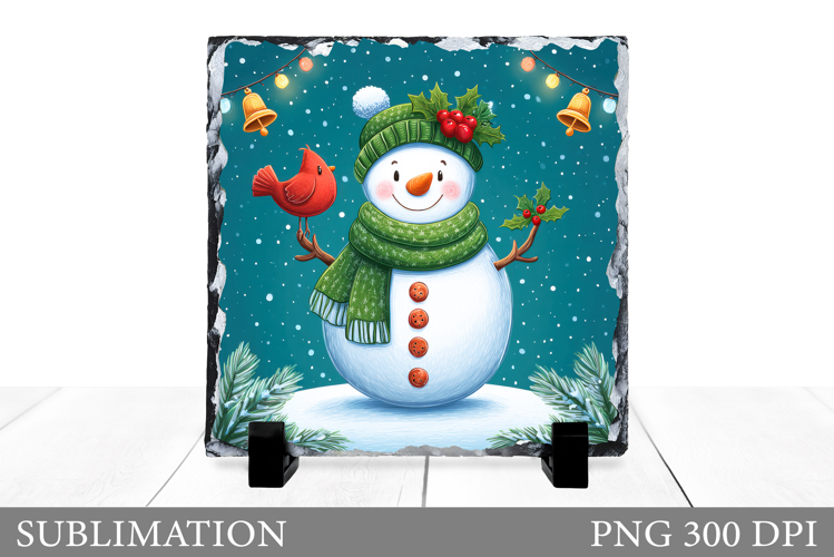 Snowman Slate Design. Cute Snowman Sublimation