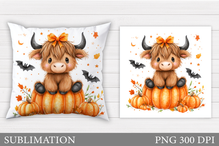 Halloween Cow Pillow. Halloween Pillow Sublimation