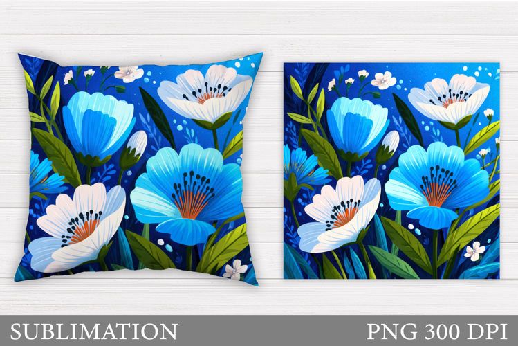 Flowers Pillow Design. Floral Pillow Sublimation