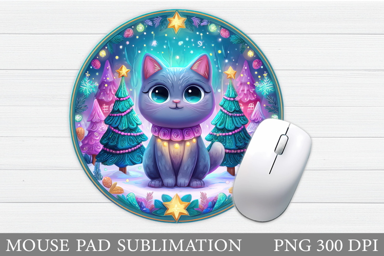 Christmas Cat Mouse Pad. Christmas Mouse Pad Sublimation