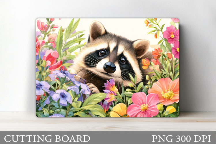Cute Raccoon Cutting Board. Cute Raccoon Sublimation