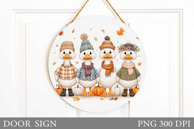 Fall Goose Door Sign Desin. Fall Door Sign sublimation