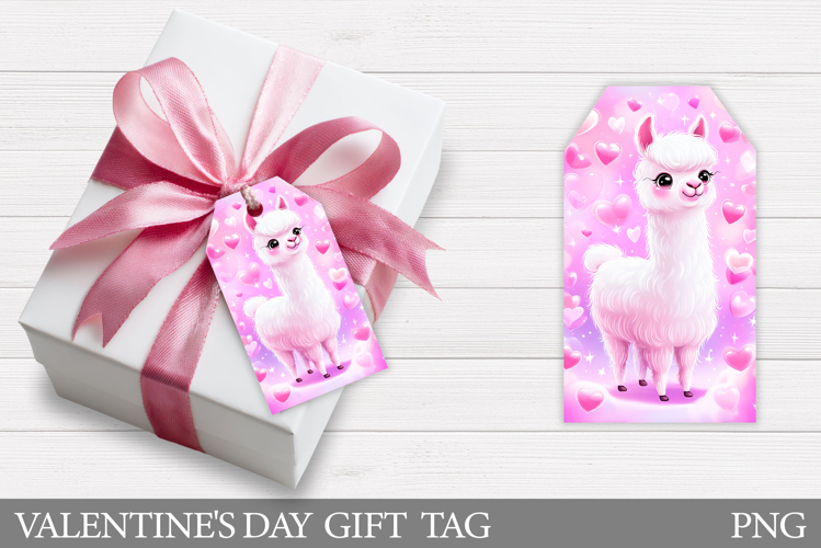 Valentines Lama Gift Tag. Valentine Gift Tag Printable