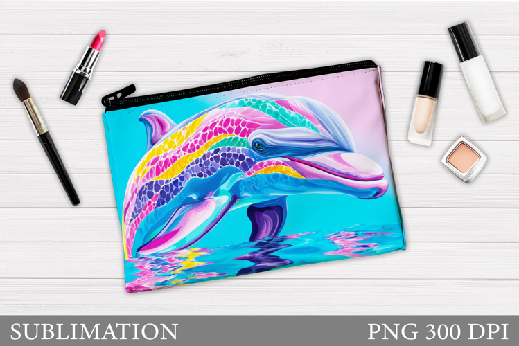 Dolphin Makeup Bag Design. Dolphin Sublimation