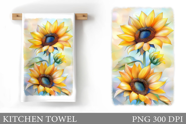 Sunflowers Kitchen Towel. Flowers Kitchen Towel Design