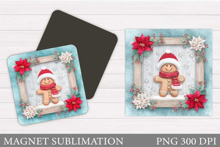 Gingerbread Magnet Design. Christmas Magnet Sublimation