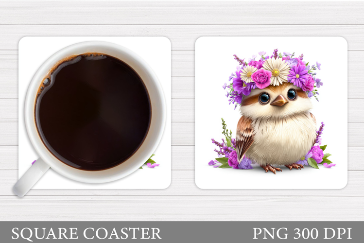 Cute Bird Coaster Design. Cute Bird Sublimation