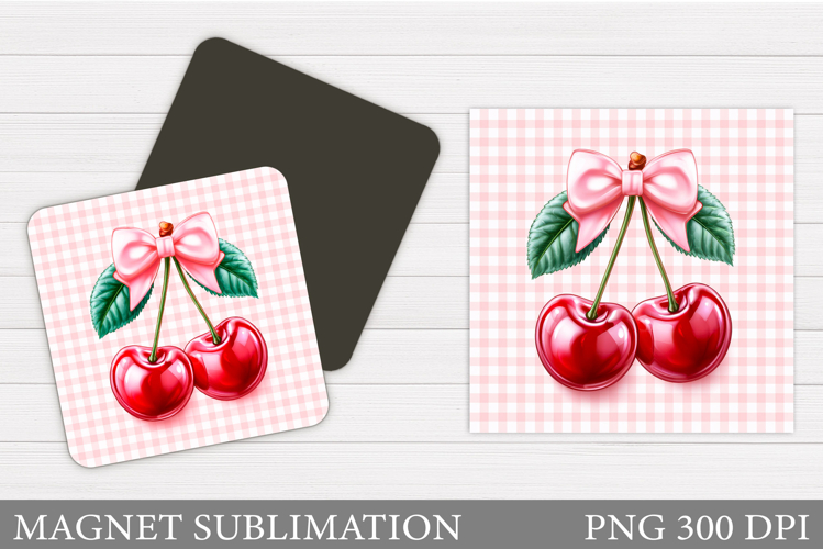 Cherry Magnet Design. Berries Magnet Sublimation