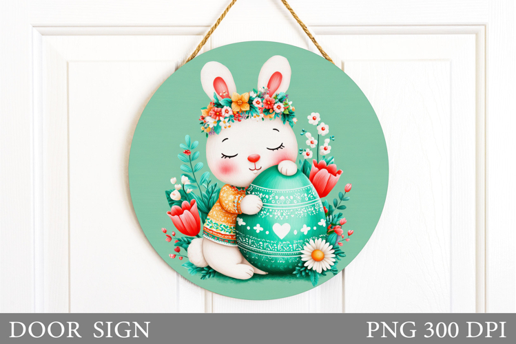 Easter Bunny Door Sign Sublimation. Easter Door Sign Design