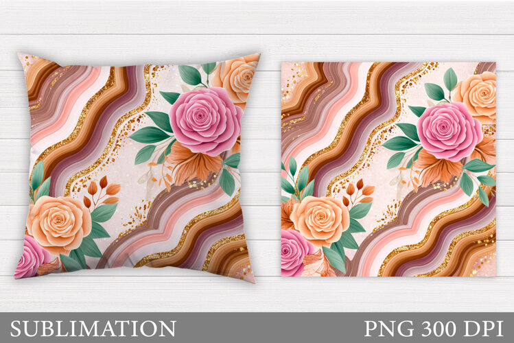 Roses Pillow Sublimation. Flowers Sublimation example image 1