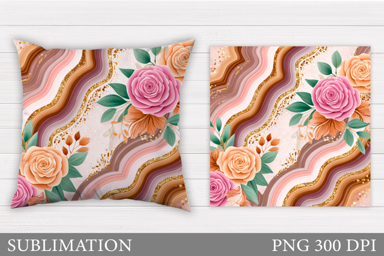 Roses Pillow Sublimation. Flowers Sublimation