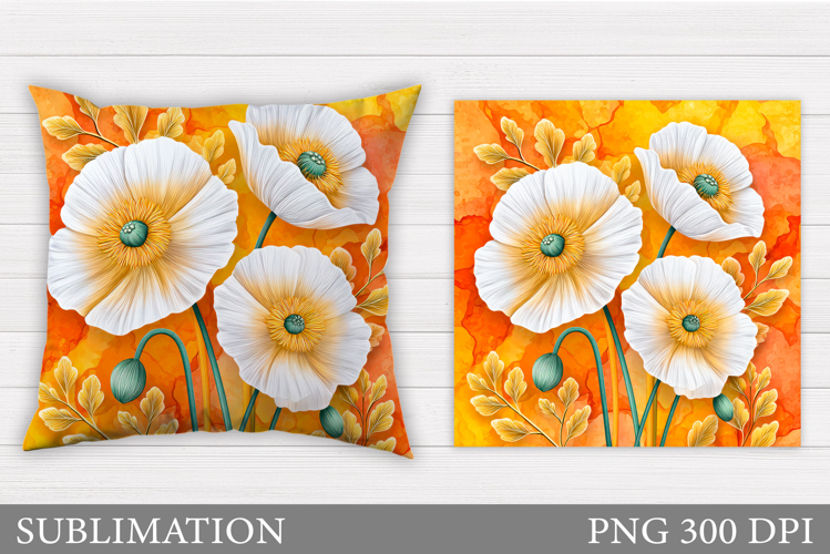 Floral Pillow Sublimation. Flowers Sublimation