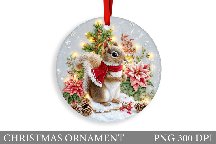 Cute Squirrel Christmas Ornament. Christmas Ornament Design