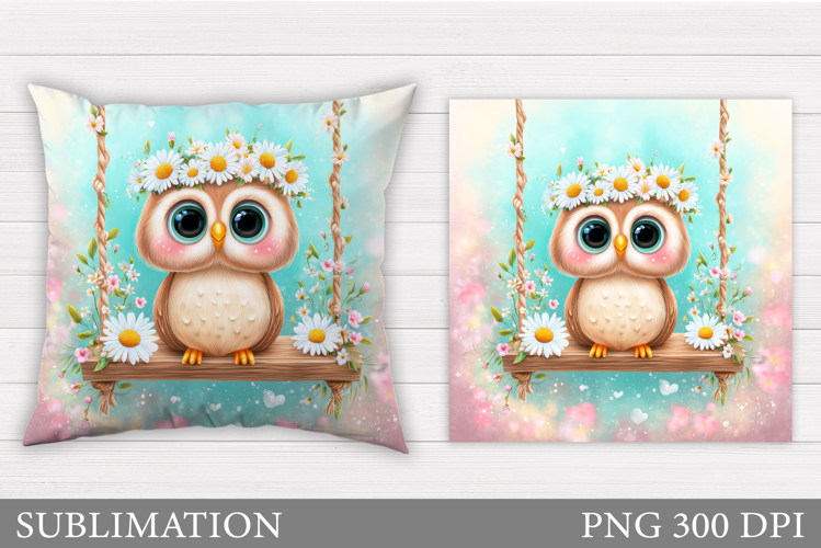 Cute Owl Pillow Design. Cute Owl Sublimation
