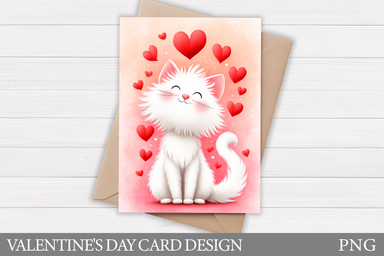 Valentines Cat Card Printable. Valentines Card Design