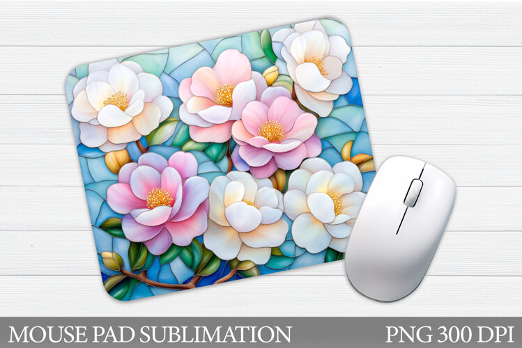 Flowers Mouse Pad Sublimation. Floral Mouse Pad Design example image 1