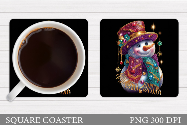 Cute Snowman Coaster Design. Christmas Coaster Sublimation