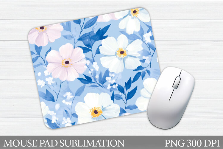 Floral Mouse Pad Design. Flowers Mouse Pad Sublimation example image 1
