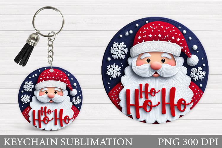 Santa Claus Keychain Design. Santa Claus Sublimation