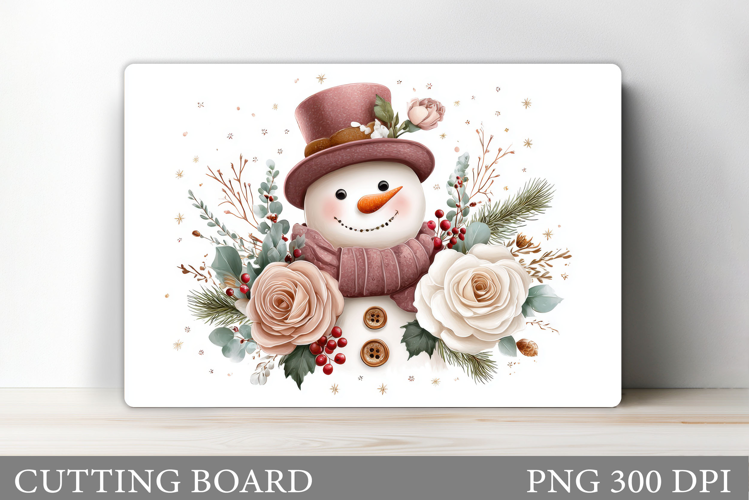 Cute Snowman Cutting Board. Winter Cutting Board Sublimation