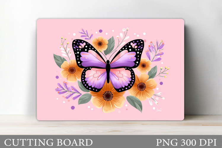Butterfly Cutting Board. Flowers Cutting Board Sublimation