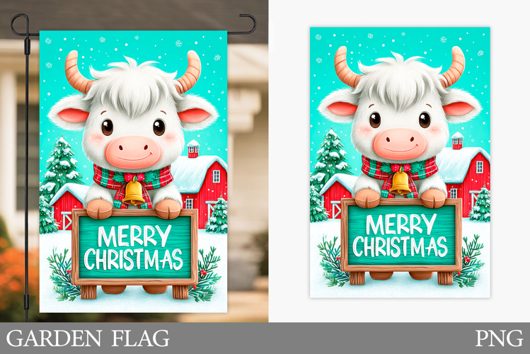 Christmas Cow Garden Flag. Christmas Garden Flag Sublimation