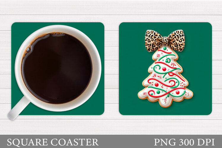 Christmas Tree Cakes Coaster. Christmas Coaster Sublimation example image 1