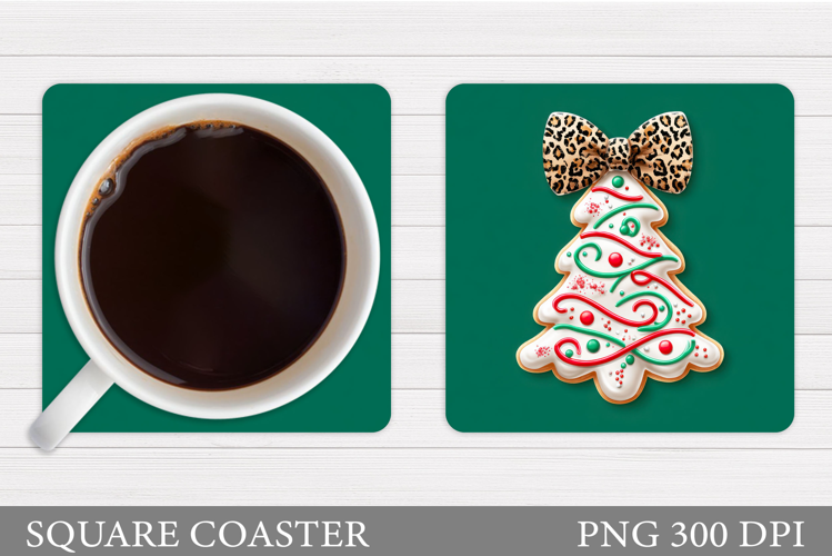Christmas Tree Cakes Coaster. Christmas Coaster Sublimation