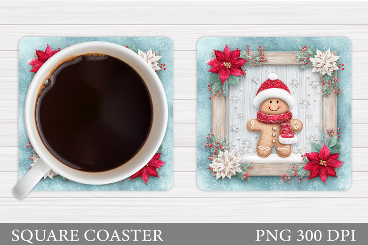 Gingerbread Coaster Design. Christmas Coaster Sublimation