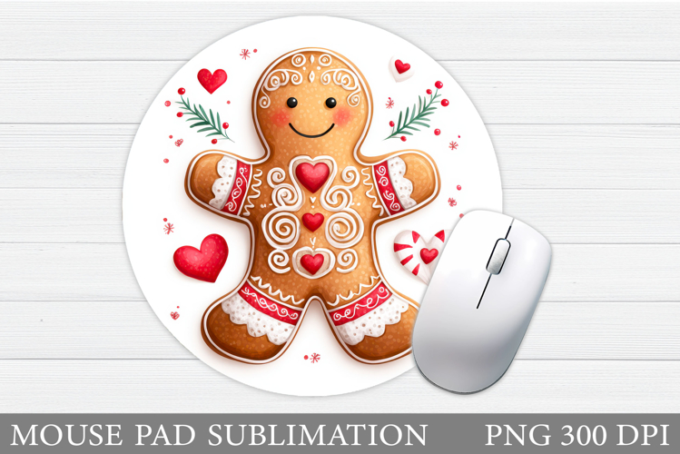 Cute Gingerbread Mouse Pad. Christmas Mouse Pad Design