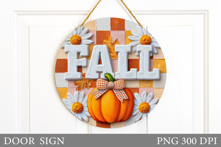Fall Pumpkin Door Sign Sublimation. Fall Door Sign Design