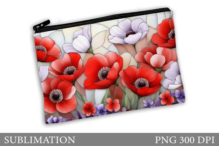 Flowers Makeup Bag Design. Floral Makeup Pouch Sublimation