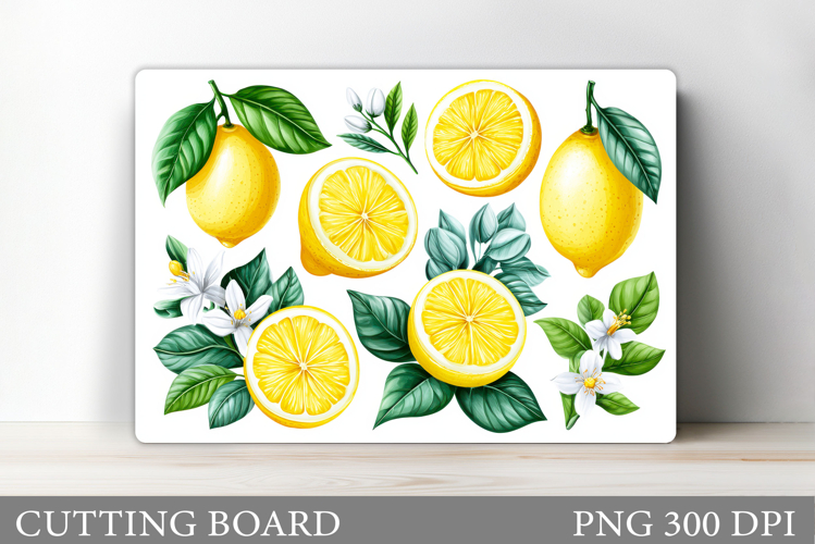 Lemons Cutting Board. Fruits Cutting Board Sublimation